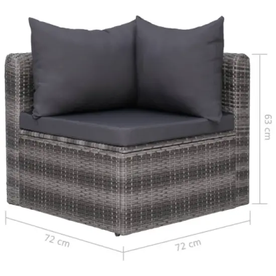 vidaXL Garden Sofa Set Set of 4 Grey image {6}