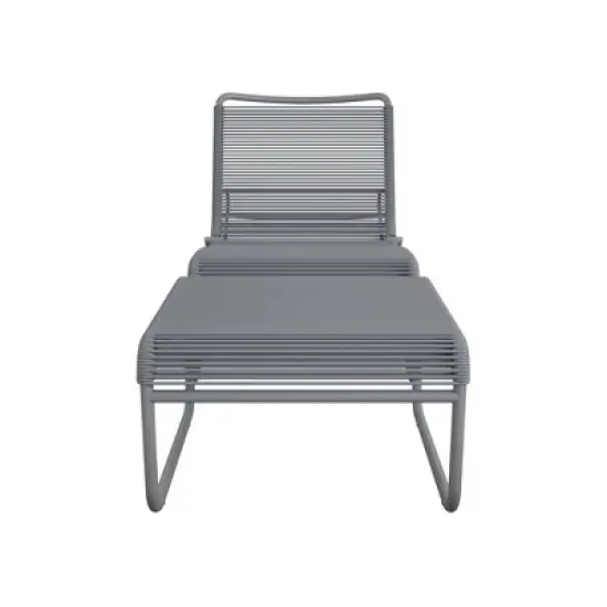 Lita 2pc Patio Lounge & Ottoman Set - Charcoal - CosmoLiving by Cosmopolitan image {4}