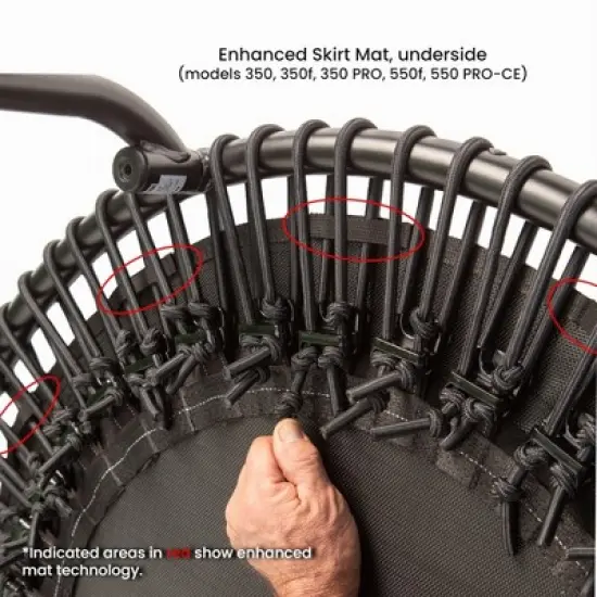 JumpSport 550 Workout Rebounder for Adults, 44" | PRO CE | Mini Exercise Fitness Trampoline | Black image {2}