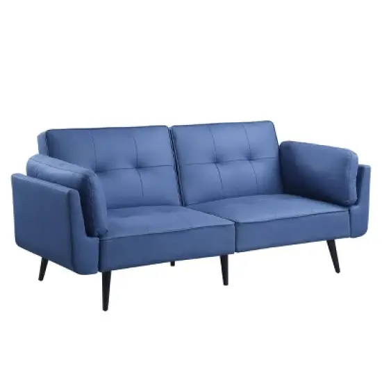 81" Nafisa Sofa Blue Fabric - Acme Furniture: Upholstered, Wood Frame, Removable Cushions, Seats 4 image {8}