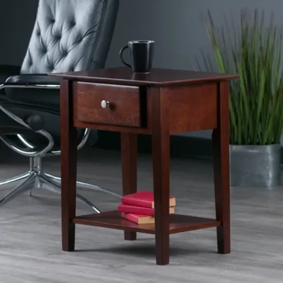 Shaker Nightstand Walnut - Winsome image {6}