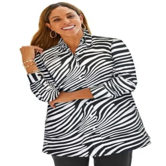 Jessica London Women&rsquo;s Plus Size Poplin Tunic image {10}