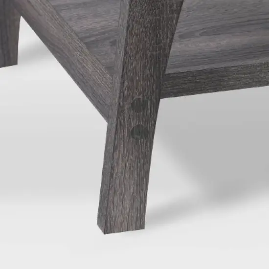 Hollywood Side Table with Lower Shelf Dark Gray - CorLiving image {4}
