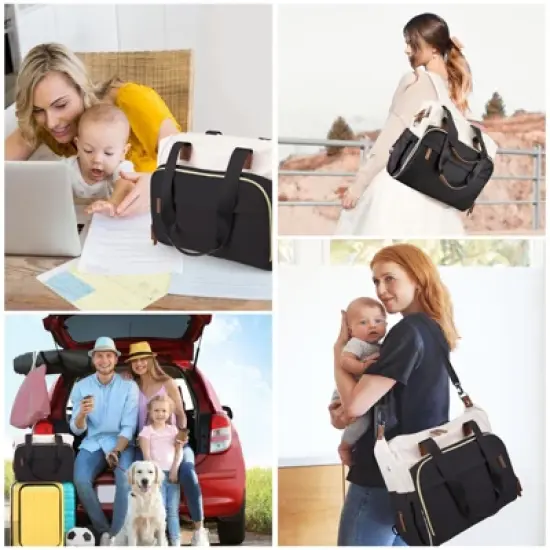 Itopfox Convertible Diaper Backpack Tote for Moms, Multi-Functional Travel Bag with 14 Pockets, Waterproof & Durable image {7}