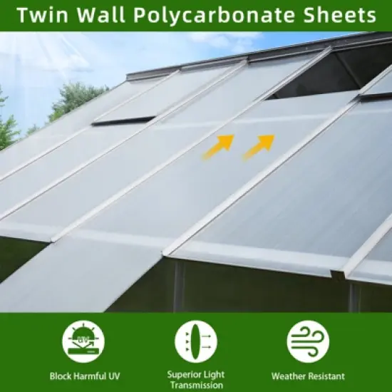 EROMMY 10' W x 10' D Hobby Greenhouse image {5}