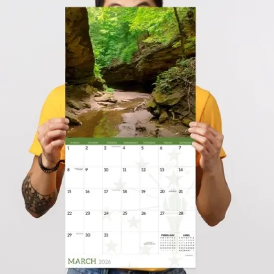 TF Publishing 13.5"x14.5" 2026 Indiana Wall Calendar image {3}