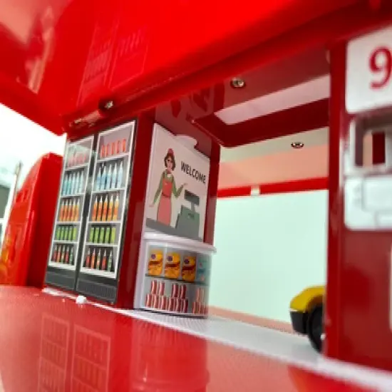 Big Daddy - Pop_Open Playset Gas Station Big Rig Semi Toy Truck & Mini Race Play Cars image {6}