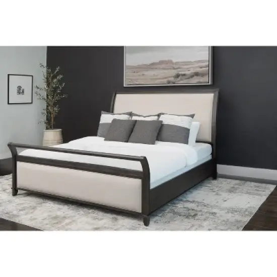 3pc Cindi Sleigh Bedroom Set Gray - Abbyson Living image {2}