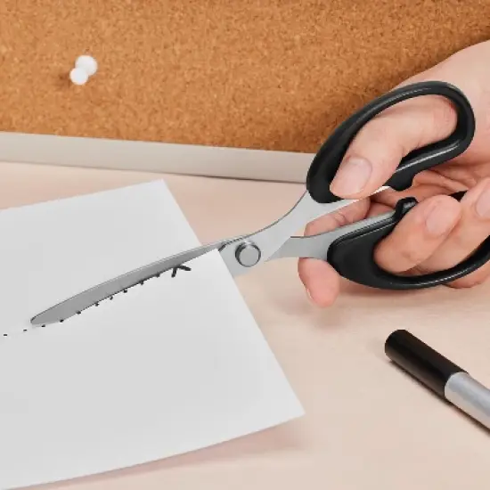 TRU RED Staples 7" Pointed Tip Stainless Steel Scissors Straight Handle Right & Left Handed image {2}