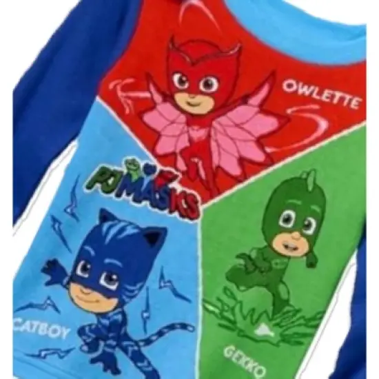 PJ Masks Toddler Boys' 4-Piece Cotton Pajama Sets, Multi/Crew, 2T image {1}