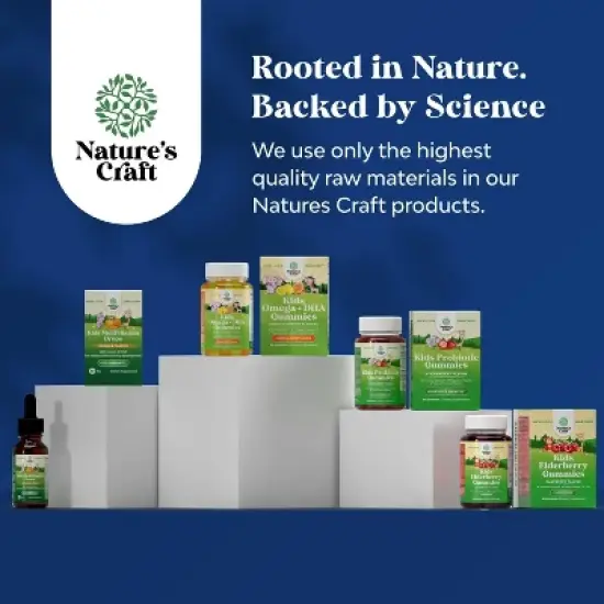 Kids Magnesium Gummies, Calm Relaxing Mag Citrate Supplement, Nerve Health, Muscles & Heart Support, Nature's Craft, Raspberry Flavor, 45 or 90ct image {8}