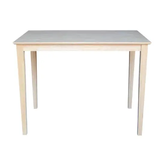 30" X 48" Solid Wood Counter Height Table Unfinished - International Concepts image {1}