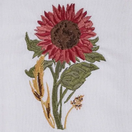 Park Designs Red Sunflower Embroidered Dishtowel Set of 2 image {2}
