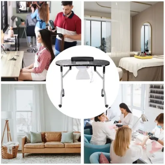 Byootique Manicure Table Nail Desk & Rolling Makeup Train Case Kit image {8}