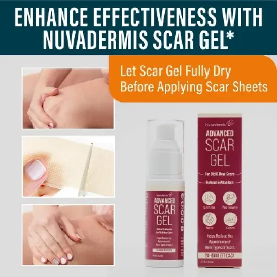Nuvadermis Medical Grade Water Resistant Reusable Silicone Scar Sheets - Dark Skin Tone - 4ct image {7}