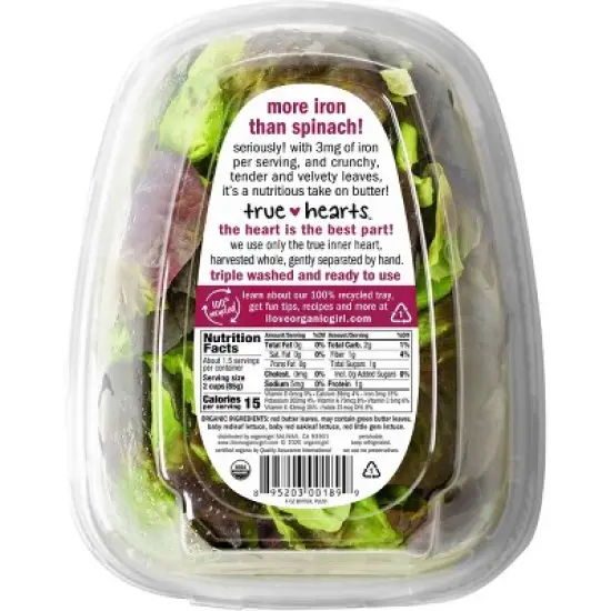 organicgirl Fresh True Hearts Butter, Plus! Lettuce - 4oz image {2}