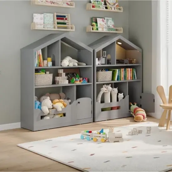 3-Tier Wooden Kids Bookshelf & Toy Organizer | with Motion Sensor Light | Storage for Bedroom, Classroom & Playroom image {7}