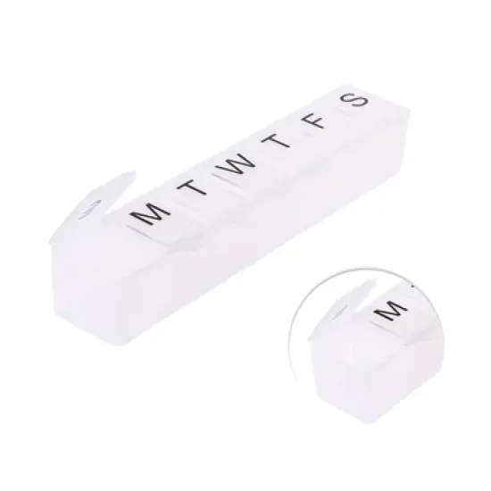 Unique Bargains 7 Compartment Single Row Pill Case 1 Pc image {2}