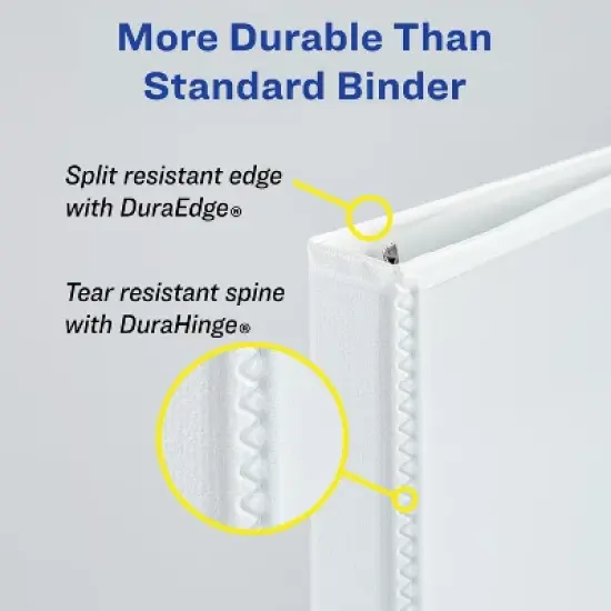 Avery Durable View 3 Ring Binders, 2 Inch Slant Rings, 2 White Binders (46041) image {3}