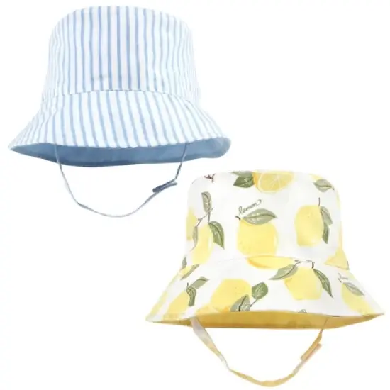 Hudson Baby Infant Girl Sun Protection Hat, Lemon Stripe image {7}