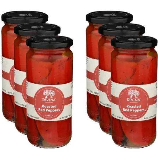 Divina Roasted Red Peppers - Case 6 - 13 oz image {2}