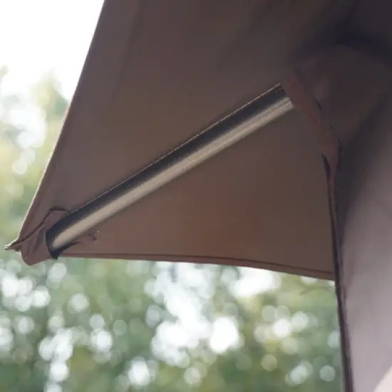 Outsunny 10' x 10' Outdoor Gazebo with Mesh Netting Sidewalls for Shade and Rain, Patio Gazebo Canopy with 2-Tier Soft Top Roof and Steel Frame for Lawn, Garden, Backyard and Deck image {4}