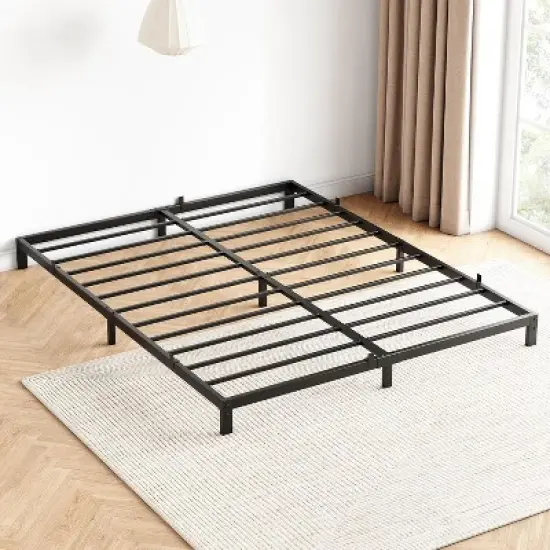 Metal Bed Frame Heavy Duty Platform Base with Noise-Free Grid Support No Box Spring Needed, Tool Free Assembly & Underbed Storage Space image {9}