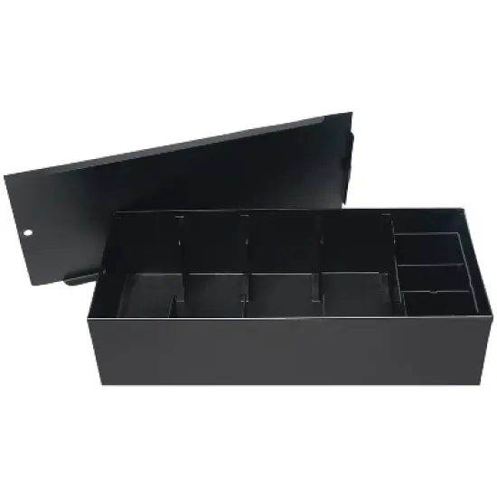 Nadex Coins&trade; Steel 5-Compartment Currency Tray with Coin Tray Insert and Lockable Cover in Black image {11}