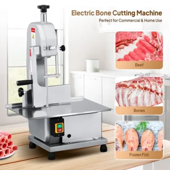 ROVSUN 1500W Electric Bone Saw Machine 6 Saw Blades,Stainless Steel 19.4 x 15.2 In Table for Chicken Fish Beef image {2}