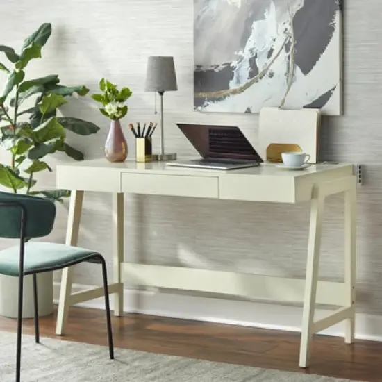 Parsons Writing Desk with Drawer and USB Port - Buylateral image {1}
