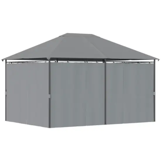 Outsunny 10' x 13' Outdoor Patio Gazebo Canopy Shelter with 6 Removable Sidewalls, & Steel Frame for Garden, Lawn, Backyard and Deck image {3}