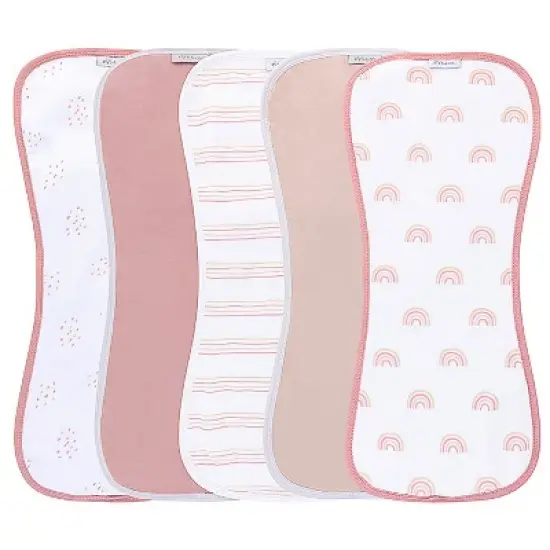 Ely's & Co. Hourglass Shape Fleece Burp Cloths  5 Piece Set image {5}