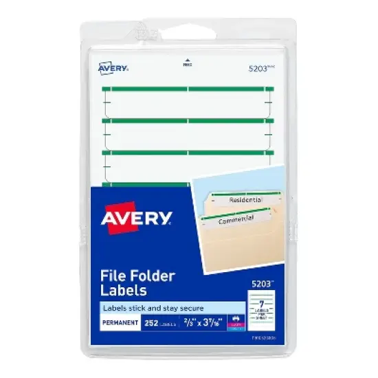 Avery Laser/Inkjet File Folder Labels 2/3" x 3 7/16" Green 165829 image {6}