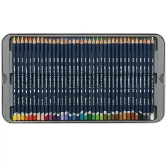 Derwent Watercolor Pencils with Tin, Assorted Colors, Set of 36 image {1}