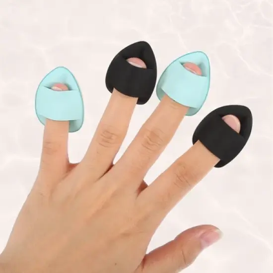 Unique Bargains Fingertip Powder Puff Beauty Makeup Tool 4 Pcs image {1}