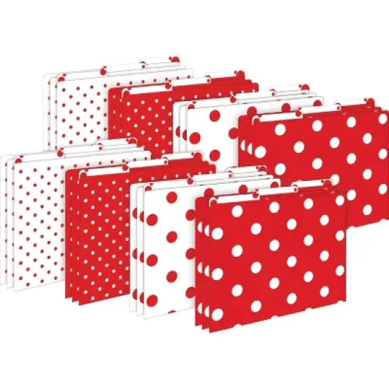 Barker Creek Red and White Dot 14pt Letter-Size File Folders Multi-Design Set 24 per Set: Paper, Top Tab, 50 Sheet Capacity image {3}