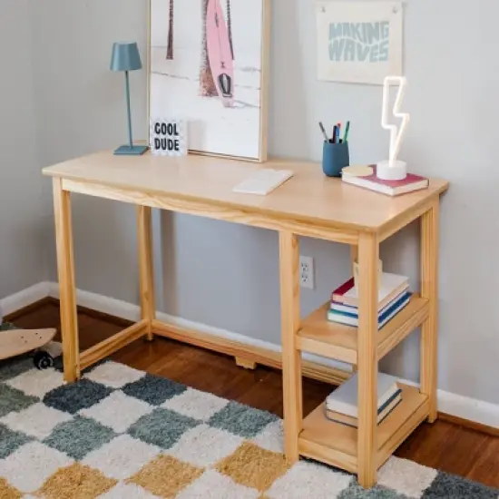 Max & Lily Desk With Bookshelves for Home, Office, Computer, Gaming image {5}