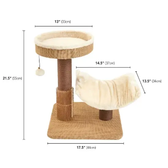Two by Two Marquette - Beige Scratching Post Cat Furniture - 21.9 in. Tall image {3}