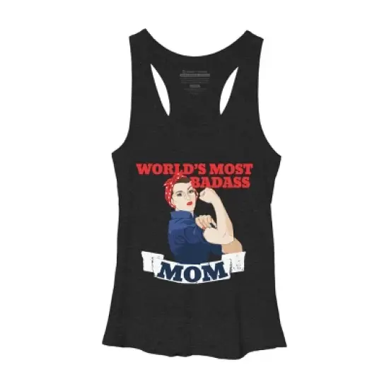 Women's Design By Humans World's Most Badass Mom By BubbSnugg Racerback Tank Top image {2}