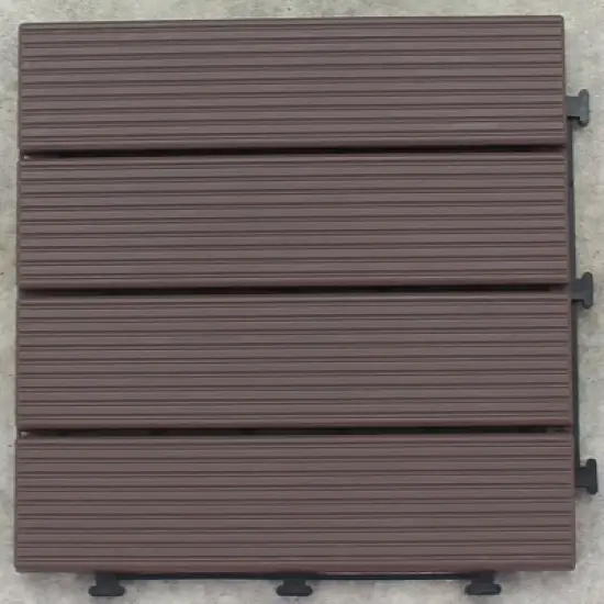 Courtyard Casual Plastic Deck Tiles Chocolate Color Pack of 9 image {7}