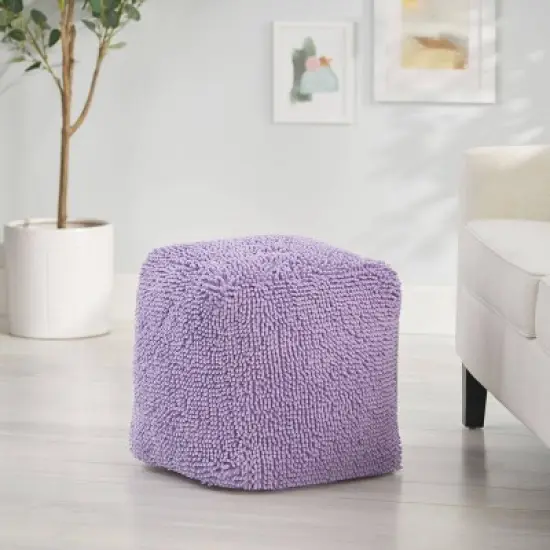 Moloney Modern Microfiber Chenille Cube Pouf - Christopher Knight Home image {1}