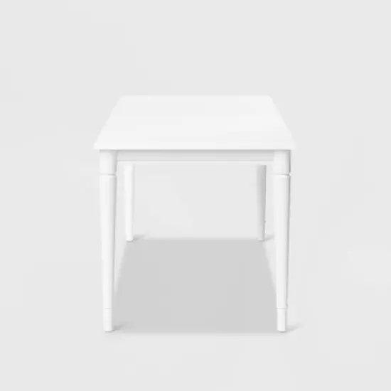 72" Cambridge Farmhouse Fully Painted Turned Leg Rectangular Dining Table White - Threshold&trade; image {2}