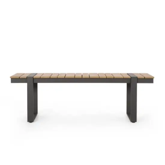 Cibola 3pc Outdoor Aluminum Picnic Set - Natural/Gray - Christopher Knight Home image {3}