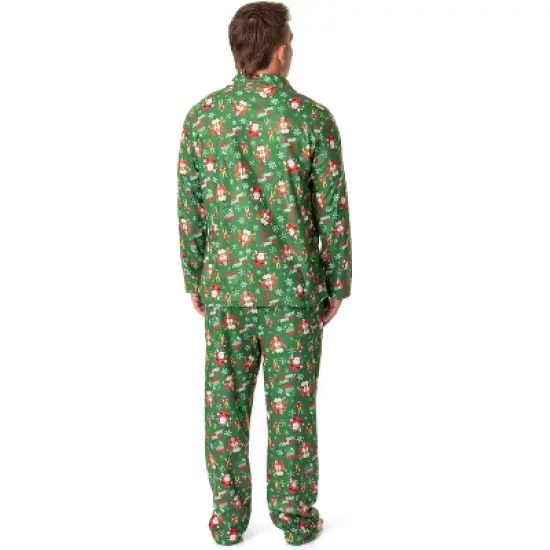 Elf The Movie Mens' Film OMG! Santa! I Know Him! Sleep Pajama Set Green image {2}