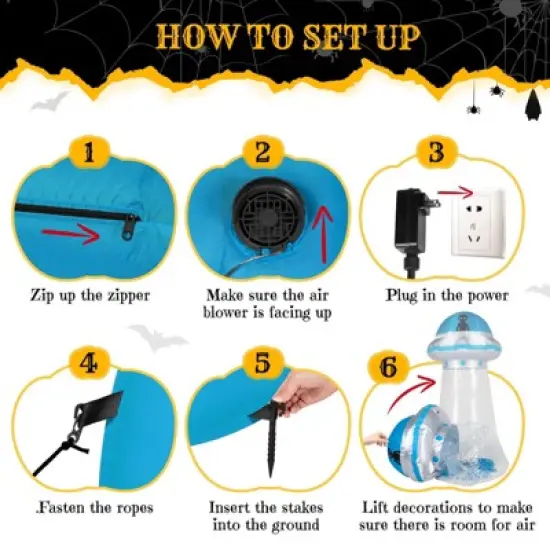 Angel Sar 8.8FT Halloween Inflatable UFO, Interactive Stand Inside Yard Decoration with LED Lights, for Indoor Outdoor Party Garden Decor image {7}