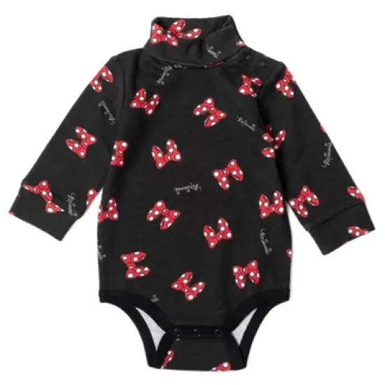 Disney Minnie Mouse Baby Girls 2 Pack Turtleneck Bodysuits Newborn to Infant image {4}