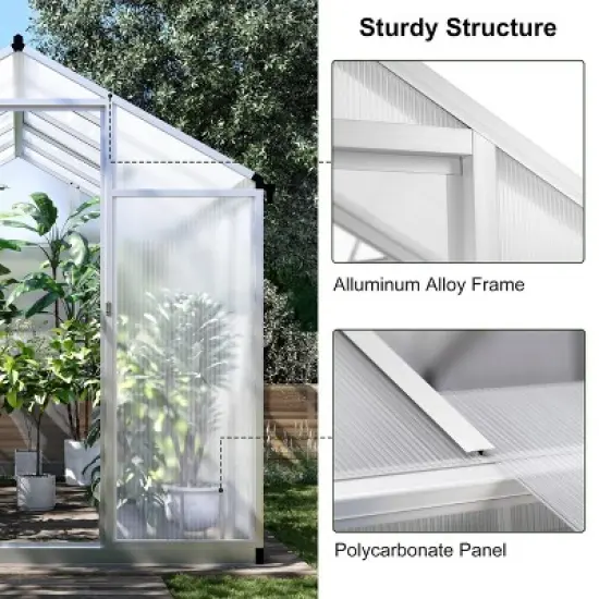 Walk-in Greenhouse Doors and Roof Windows Vent, Large Sun House for Garden Backyard Plant Garden Hot House image {5}
