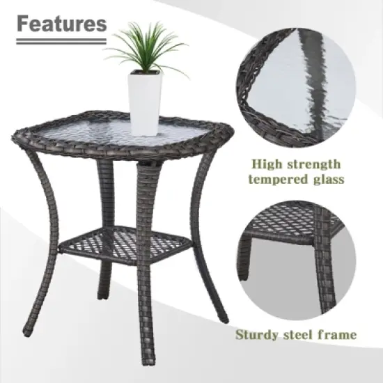 7 Piece Patio Furniture Set with Swivel Chairs, Rattan Wicker Outdoor Conversation Set with Patio Couch Swivel Chair Coffee Table End Table Ottoman image {12}