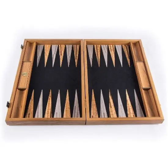 WE Games Luxury Natural Cork & Wood Backgammon Set - 19 inches - Handcrafted in Greece image {1}