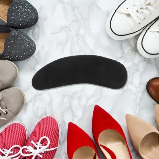 Unique Bargains Non-slip Heel Pads One Size Black 2 Pair image {5}